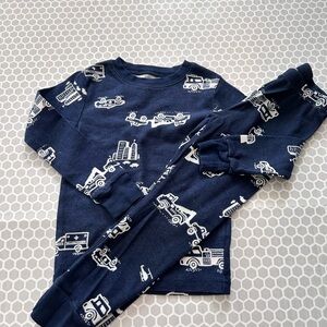 Carter's Navy and White Vehicle Print Pajama Set Size 4T